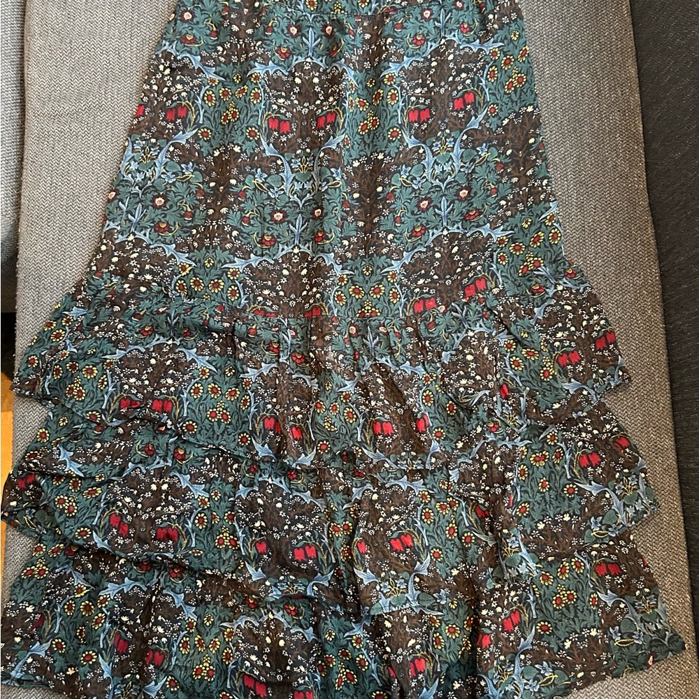 ba&sh A-Line Skirt - Green and Red Floral